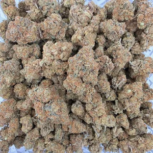 Mimosa cannabis flower in a resealable mylar bag