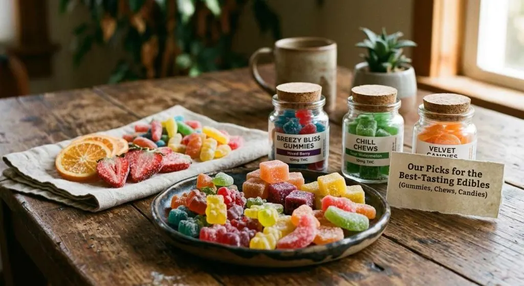 The Best Edibles for People Who Don't Like the Taste of Cannabis Weed gummies assortment with fruit-inspired flavors
